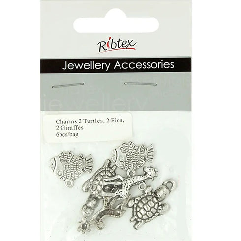 20mm Fish, Giraffe and Turtle Charms